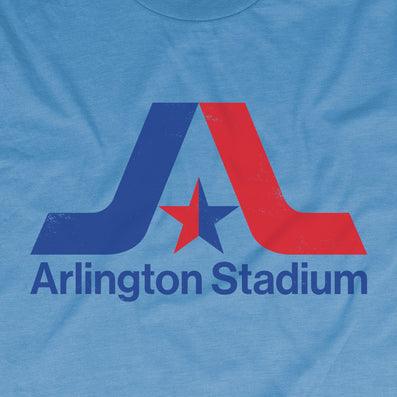 Arlington Stadium Texas T-Shirt Graphic Light Blue
