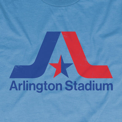 Arlington Stadium Texas T-Shirt Graphic Light Blue