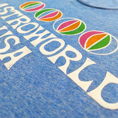 Astroworld Amusement Park Houston Texas T-Shirt Detail Right Royal Blue