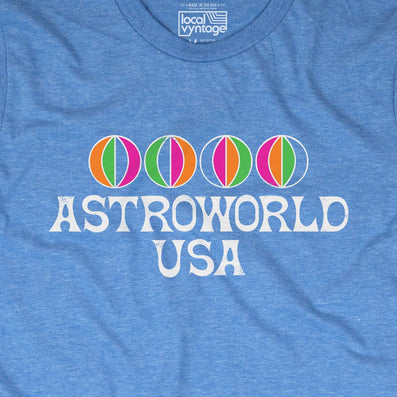 Astroworld Amusement Park Houston Texas T-Shirt Graphic Royal Blue