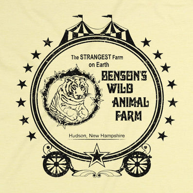 Benson's Wild Animal Farm New Hampshire T-Shirt Graphic Faded Yellow
