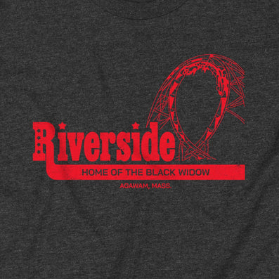 Black Widow Riverside Park Agawam Massachusetts T-Shirt Graphic Dark Gray