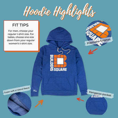 Builders Square Hoodie Highlights Cobalt Blue