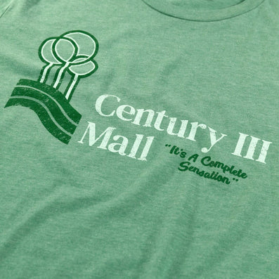 Century III Mall West Mifflin Pittsburgh Pennsylvania T-Shirt Detail Faded Green
