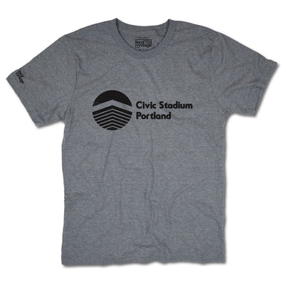 Civic Stadium Portland Oregon T-Shirt Front Gray