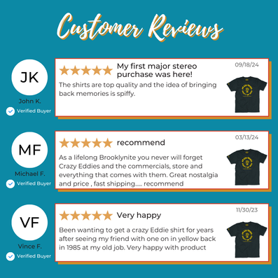 Crazy Eddie Electronics Store T-Shirt Reviews Black