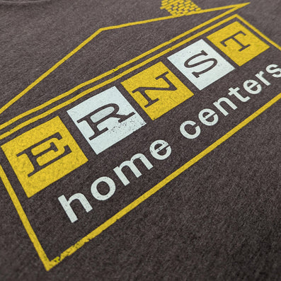 Ernst Home Centers Home Improvement T-Shirt Detail Left Dark Brown