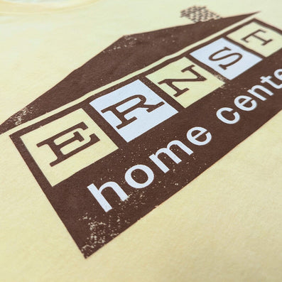 Ernst Home Center Home Improvement Stores T-Shirt Detail Left Faded Yellow