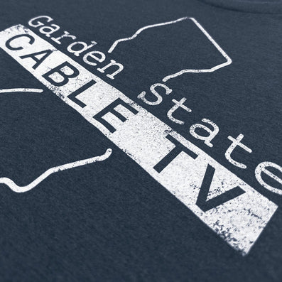 Garden State Cable TV New Jersey T-Shirt Detail Right Dark Blue