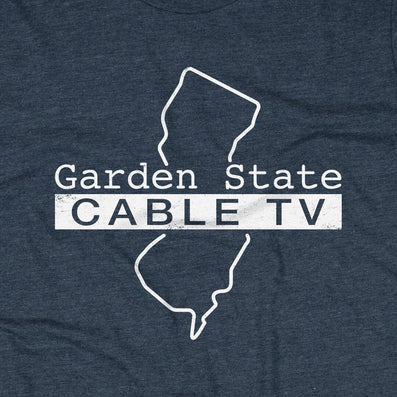 Garden State Cable TV New Jersey T-Shirt Graphic Dark Blue