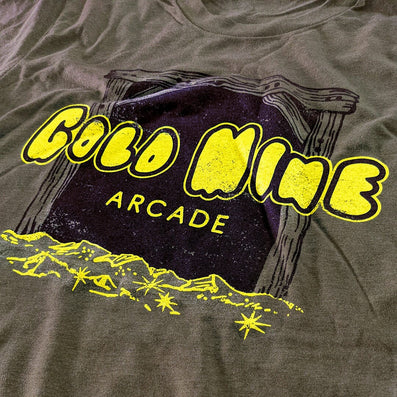 Gold Mine Arcade T-Shirt Detail Brown