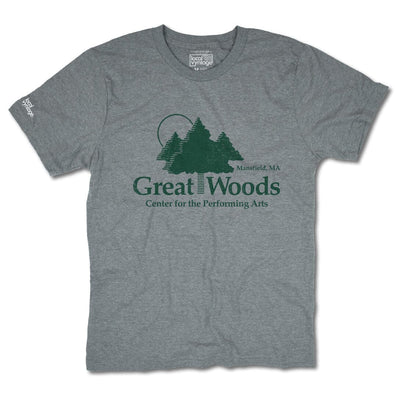 Great Woods Mansfield Massachusetts T-Shirt Front Gray