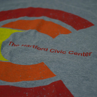 Hartford Civic Center Connecticut T-Shirt Detail Grey With Red