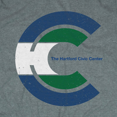 Hartford Civic Center Connecticut T-Shirt Detail Grey With Blue