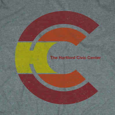 Hartford Civic Center Connecticut T-Shirt Graphic Grey With Red