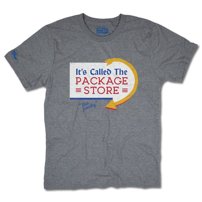 The Packy It's Called The Package Store T-Shirt Front Gray