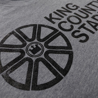 King County Stadium The Kingdome Seattle Washington State T-Shirt Detail Left Gray