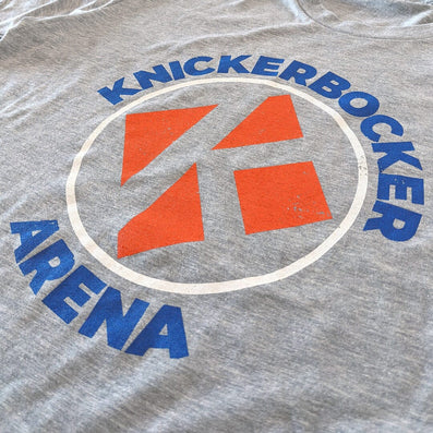 Knickerbocker Arena Albany New York T-Shirt Detail Light Gray