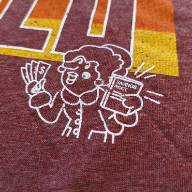 Laneco Supermarket T-Shirt Detail Shopper Burgundy