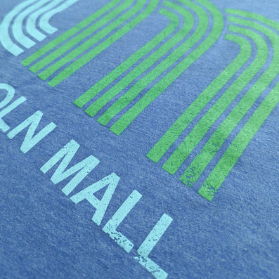 Lincoln Mall Chicago Illinois T-Shirt Detail Right Royal Blue