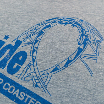 Loop Coaster Riverside Park Agawam Massachusetts T-Shirt Detail Coaster Light Gray