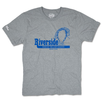 Loop Coaster Riverside Park Agawam Massachusetts T-Shirt Front Light Gray