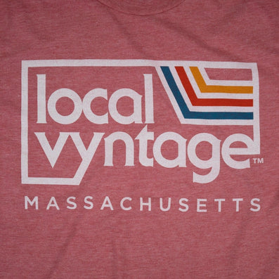 Local Vyntage Massachusetts T-Shirt Graphic Faded Red