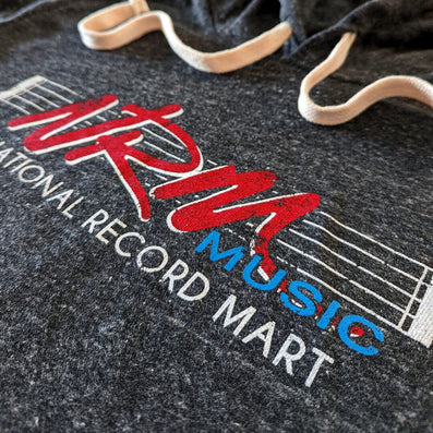 NRM Music National Record Mart Hoodie Detail Right Dark Gray