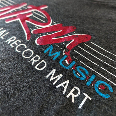 NRM Music National Record Mart T-Shirt Detail Right Dark Gray