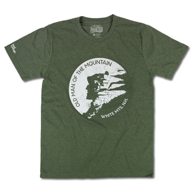 Old Man of the Mountain New Hampshire T-Shirt Front Forest Green