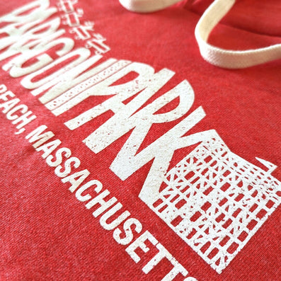 Paragon Park Massachusetts Hoodie Detail Right Red
