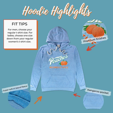 Peaches Records And Tapes Hoodie Highlights Sky Blue