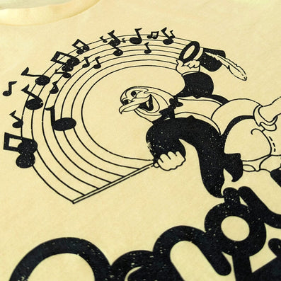 Penguin Feather Records And Tapes T-Shirt Music Bars Faded Yellow