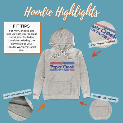 Poplar Creek Music Theatre Chicago Illinois Hoodie Highlights Light Gray