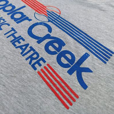 Poplar Creek Music Theatre Chicago Illinois T-Shirt Detail Right Light Gray