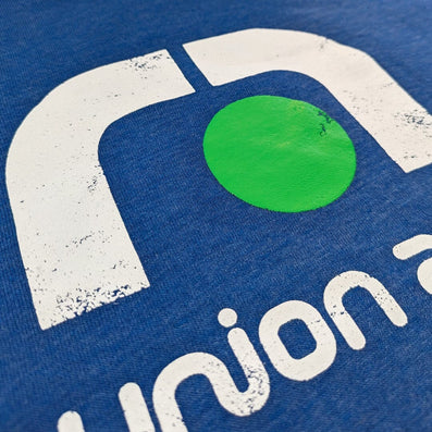 Reunion Arena Dallas Texas Hoodie Detail Logo Cobalt Blue