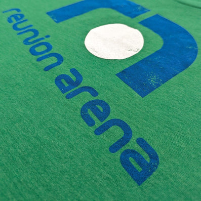 Reunion Arena Dallas Texas T-Shirt Detail Right Green