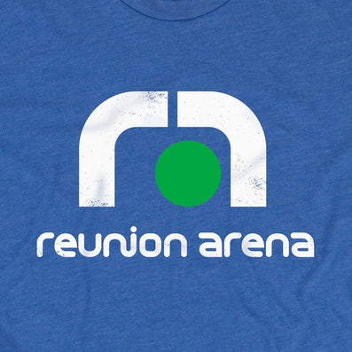 Reunion Arena Dallas Texas T-Shirt Graphic Bright Blue