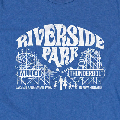 Riverside Park Vintage Agawam Massachusetts T-Shirt Graphic Bright Blue