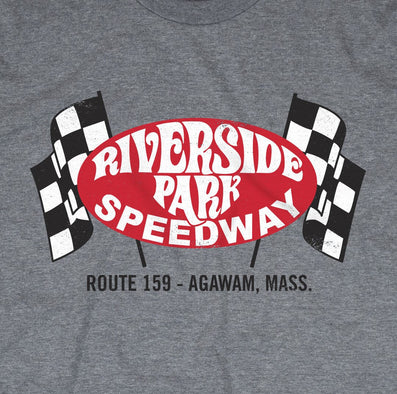 Riverside Speedway Agawam Massachusetts T-Shirt Graphic Gray