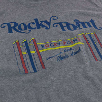 Rocky Point Warwick Rhode Island T-Shirt Detail Left Gray