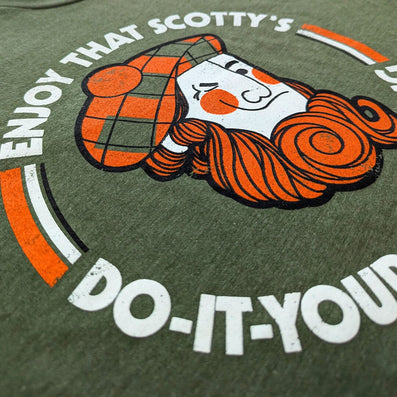 Scotty's Home Improvement Stores T-Shirt Detail Left Forest Green