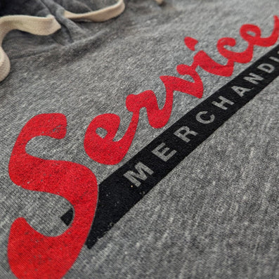 Service Merchandise Hoodie Detail Left Gray