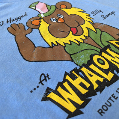 Silly Savage Whalom Park Lunenburg Massachusetts T-Shirt Detail Left Light Blue