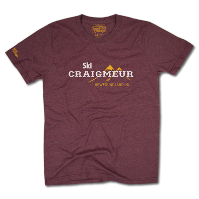 Ski Craigmeur Ski Area Newfoundland New Jersey T-Shirt Front Burgundy