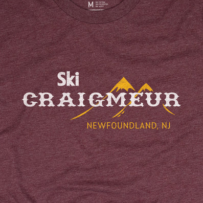 Ski Craigmeur Ski Area Newfoundland New Jersey T-Shirt Graphic Burgundy