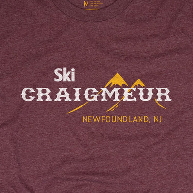 Ski Craigmeur Ski Area Newfoundland New Jersey T-Shirt Graphic Burgundy
