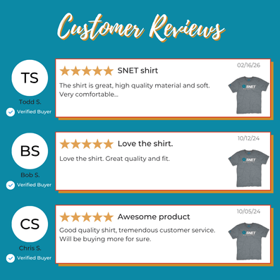 SNET Connecticut T-Shirt Reviews Gray