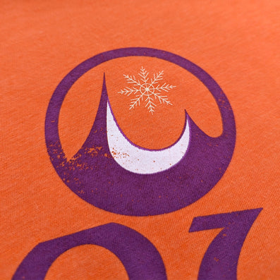 The Snow Bowl Ski Area Milton Jefferson Township New Jersey T-Shirt Detail Bowl Orange