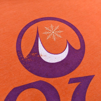 The Snow Bowl Ski Area Milton Jefferson Township New Jersey T-Shirt Detail Bowl Orange